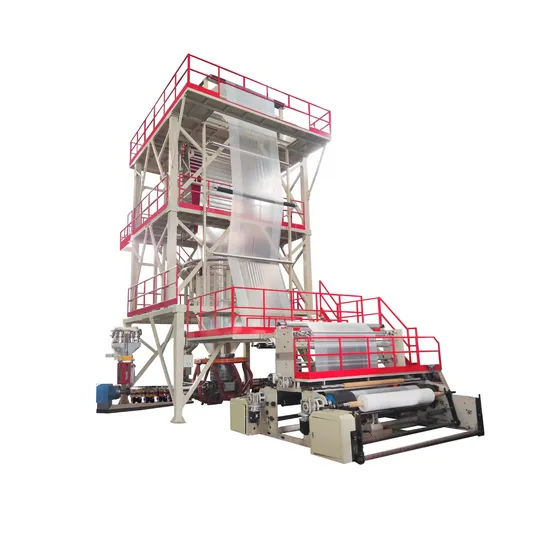 Sj75/90/75-2500 ABC Three Layer Co-Extrusion IBC Internal Cooling up Rotary PE LDPE LLDPE Blown Film Blowing Extruder Making Machine for Plastic Packaging Bag