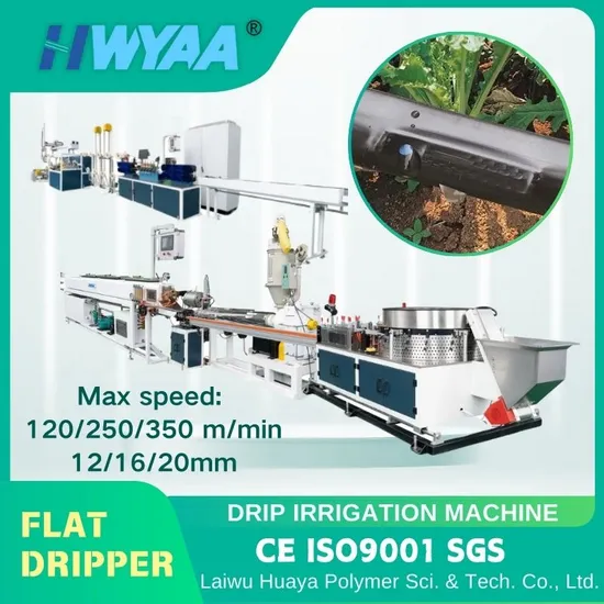 Hwyaa Hot Flat Emitter Drip Irrigation Pipe Production Line Flat Dripper Tape Making Machine 16mm