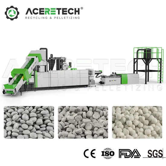 160-1200kg/H Plastic Pet/PP/PE/ABS Flakes/Regrinds Recycling Pelletizing Machine Production Line Granulator Machine Pet with FDA Certificate