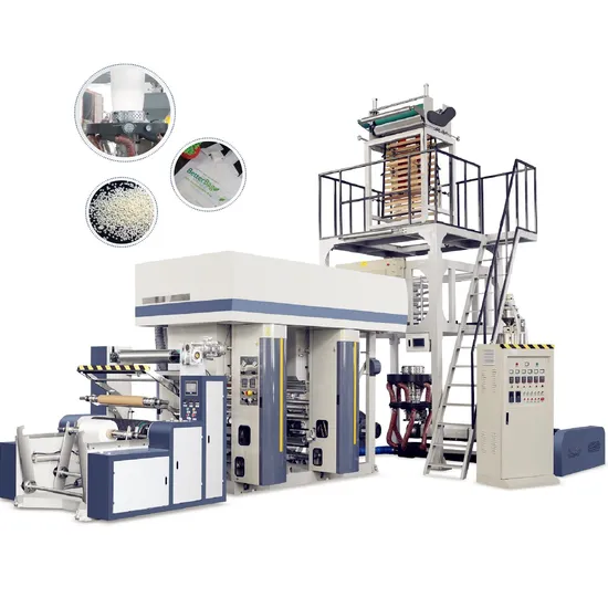 Full Automatic 2 Color Biodegradable Film Blowing Printing Inline Machine