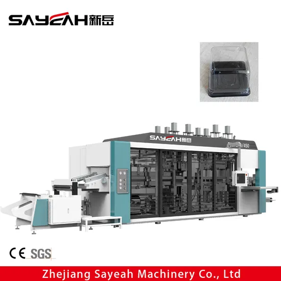Fully Automatic Cake Dessert Snack Boxes Trays Thermoforming Machine for Take Away