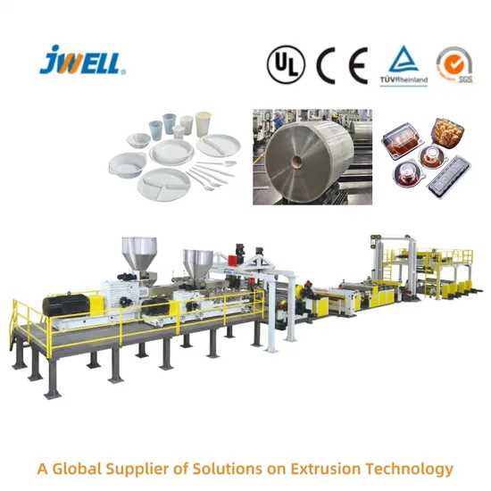 Jwell Colored Rigid Transparent Clear PVC Pet APET PETG PLA PP ABS Blister Foil/Film/Sheet Extrusion Making Plastic-Machinery for Thermoformed Packaging