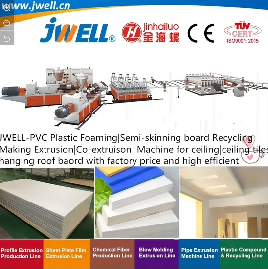 Jwell PVC Foam Sheet Plastic Extrsuion Machinery WPC Foam Furniture Kitchen Cabinet Interior Decorative Advertising Celuka Chevron Board Andy Foam Board
