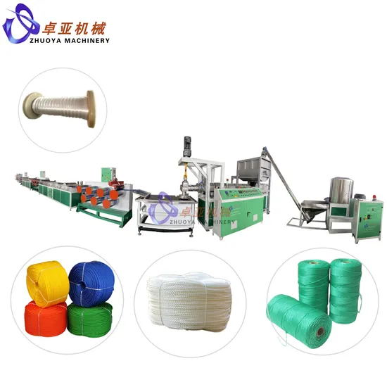 Multifunctional Polyester Rope String Monofilament Extrusion Machine for 1-20mm Rope From 100% Water Bottle Flakes/Chips
