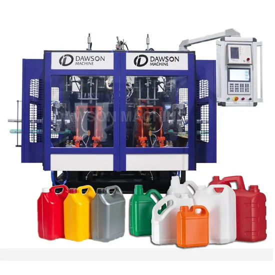 Fully Automatic 0-5L Plastic Bottle Jerrycan Double Station Extrusion Plastic Blow Molding Machine for Detergent Chemicals
