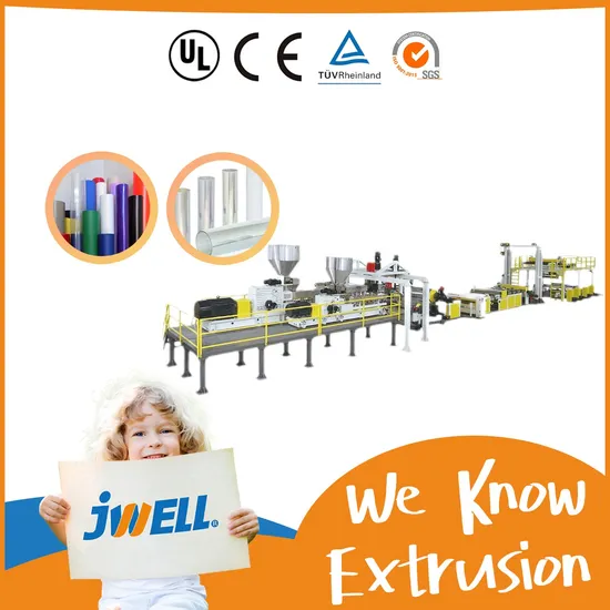 Jwell PP/PE/PVC/Pet/PC/POM/Peek/PMMA/GPPS Plastic Sheet/Plate/Pipe/Window Profile/Door Panel/Flooring/Furniture/Construction/Decorative Film Extrusion Machine