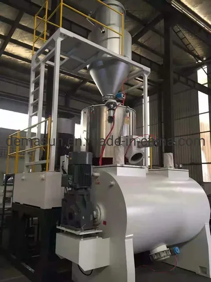 High Speed Powder Mixer Machine for PVC Additive PVC Mixer Unit Horizontal Plastic Mixing Machine Pipe Line Blender Hot & Cold Mixer Equipment