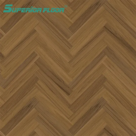 Easy & Quick Installation Lvt PVC Vinyl Herringbone Parquet Floor for Bedroom, Kitchen, Basements