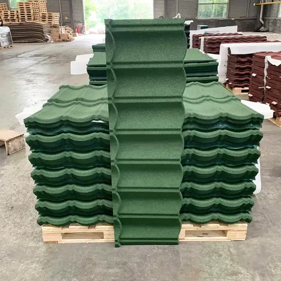 1340*420mm China Galvalume Steel Roofing Sheet Shingles Stone Coated Metal Roof Tile