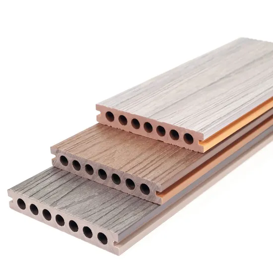 150*24.5mm Scratch Resistant Outdoor WPC Co-Extrusion Decking Wood Plastic Composite Decking Et9396g