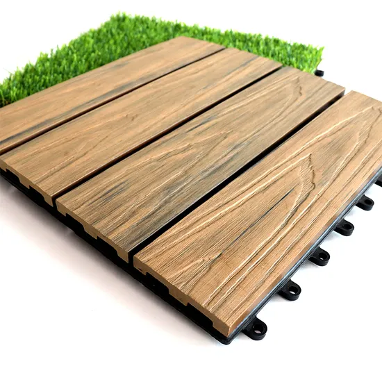 Outdoor Waterproof WPC Solid Hollow Deck 1 Feet by 1 FT Wood Plastic Composite Engineered Flooring WPC DIY Interlock Deck Tile