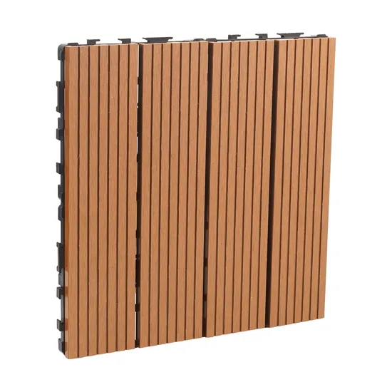 WPC Co-Extrudsion Tiles Eco-Friendly WPC Solid Interlock Floor Tile Wood Plastic Composite Decking Outdoor DIY Floor Tiles