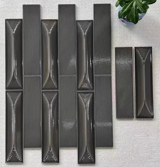 Handmade Brick Black Porcelain Glaze Tile Restaurant Aisle Bar Cafe Toilet Diamond Wall Brick