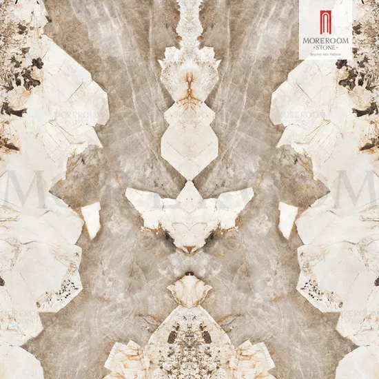 Latest Design Large Format Porcelanato Marble Patagonia Quartzite Look Bookmatched Panel for Background Wall