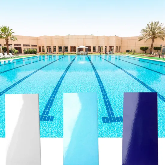 Factory Wholesale 300X300mm Glazed Blue Ceramic Mosaic Swimming Pool Tiles