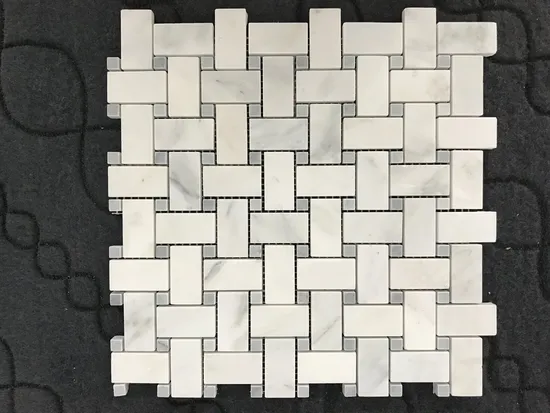 Polished/honed white/black/grey/brown/pink/green/red/yellow/gold/blue marble/travertine/limestone/basalt Basket Weave Mosaic Floor Tile for Interior Floor/Wall