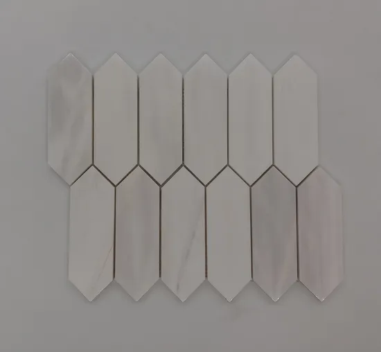 Italian Kitchen Bathroom Accent Wall Long Hexagon Marble Carrara White Mosaic