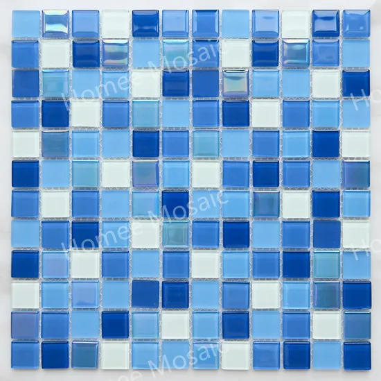 Luminous Blue Pool Glass Mosaic Glow Glass Mosaic
