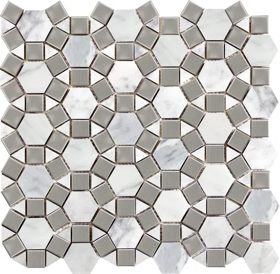 Vintage Metal Marble Patchwork Mosaic Tile for Home and Commercial Project