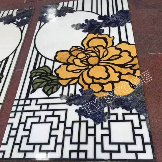 Custom Pattern Design Marble Waterjet Medallion