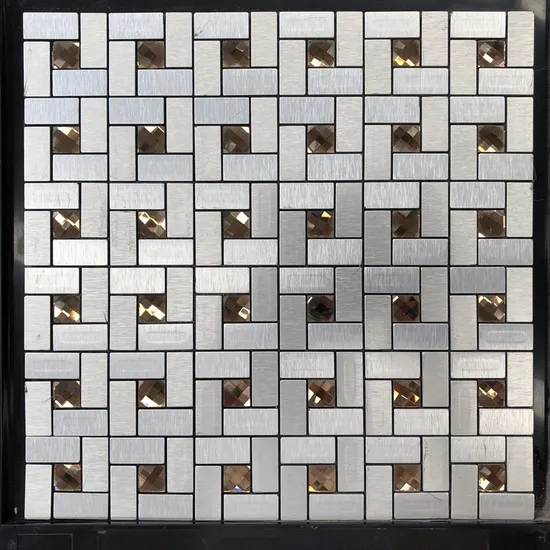 Gray Triangle Pattern Decorative Wall Tile Aluminium Crystal Glass Mosaic Tile