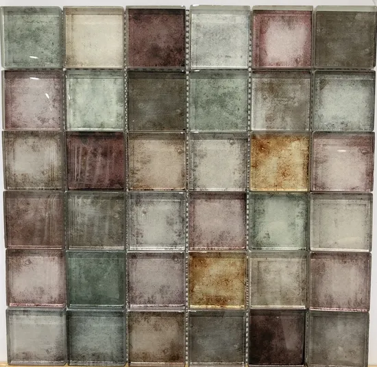 Hacer Mosaicos Ancent Mosaic Glass Mosaic Iridescent and Black Kitchen Tiles