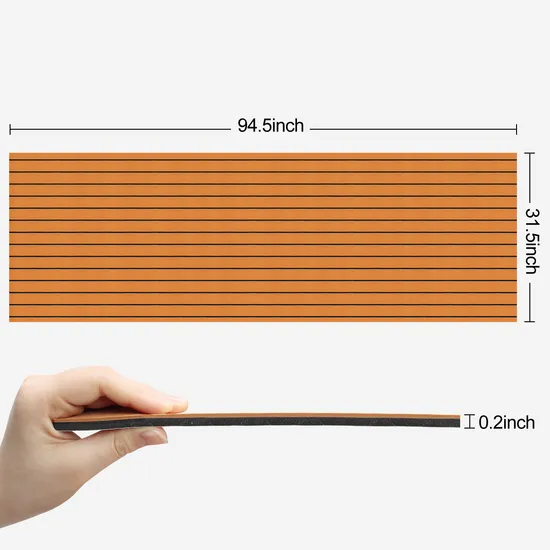 Boat Flooring EVA Foam Decking Sheet Teak Marine Mat Carpet Cooler Tops Seating Non-Slip Self-Adhesive Flooring for Motorboat RV Yacht Kayak