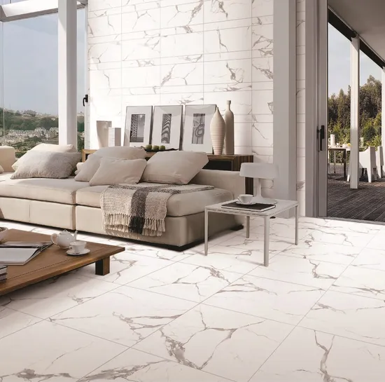 White Carrara Matt Porcelain Floor Tile (Rustic Tile 600*600 mm)