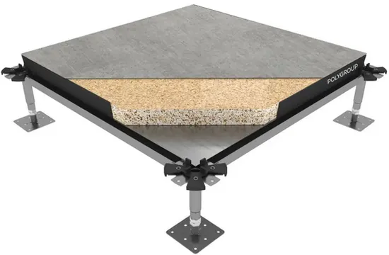 High Density Customized HPL PVC Veneer Antistatic ESD Wood Core Raised Floor Data Center Commercial Building Clean Room Control Room