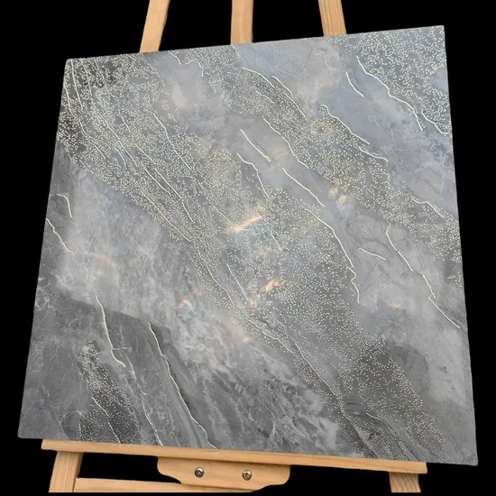 New Grey Polished Porcelain Wall Floor Tiles with Gold