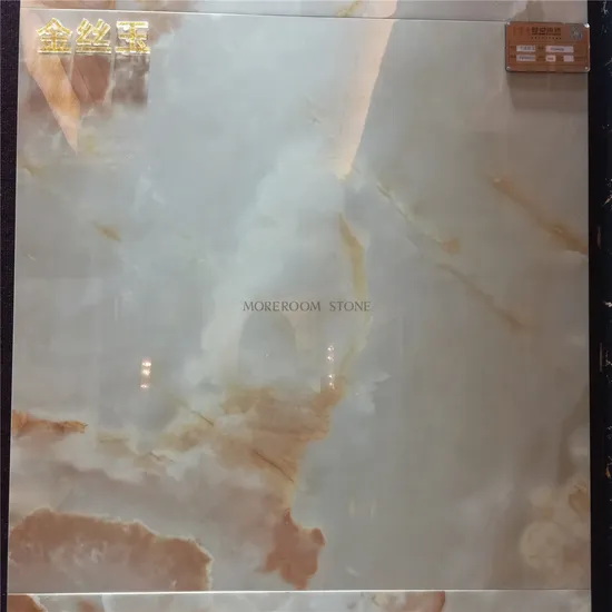 Lobby Floor Design White Onyx Crystal Glazed Polished Porcelain Tile