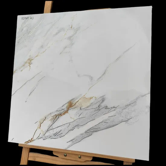 600X600mm New Gold Silver Marble White Glazed Polished Porcelain Wall Floor Tiles