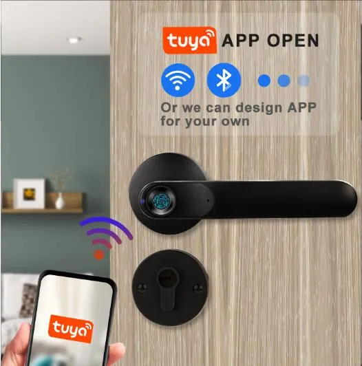 Smart Fingerprint Door Handle Electronic Drive Lock Easy Installation Door Lock (YDDL-0050)