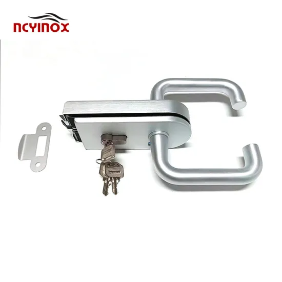 High Quality Glass Door Lock Office Aluminum Polished Stainless Glass Mounted Passage Latch with Lock