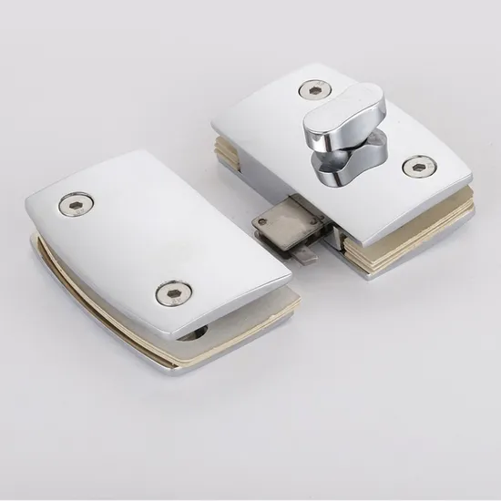 Shower Hotel Toilet Hole-Free Frameless Double Side Stainless Steel Mortise Door Lock Sliding Glass Door Lock