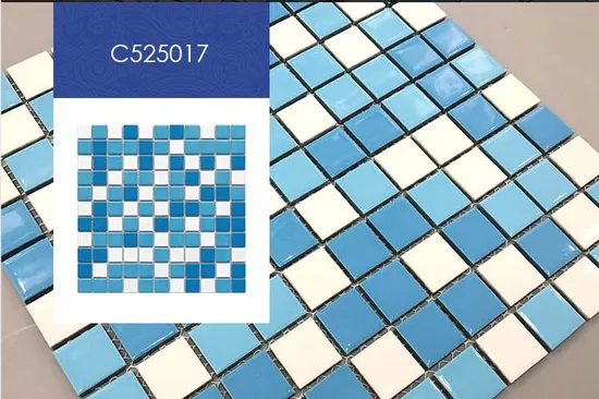 Wholesale Swimming Pool Kitchen Bathroom Floor and Wall Decoration Glass Stone Ceramic Blue White Tile Hexagon Mosaico
