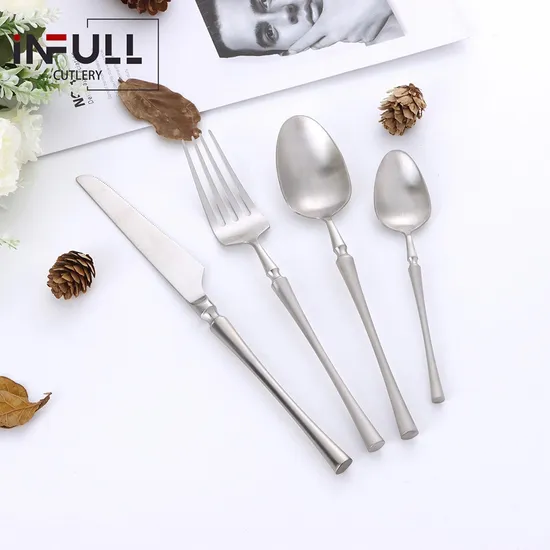 Satin Finish Stainless Steel Cutlery Utensils Set for Home Hotel Restaurant