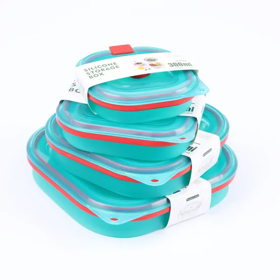 Reusable Stacking Lunch Boxes Kitchen Silicone Baby Food Storage Containers Stacking Container Set