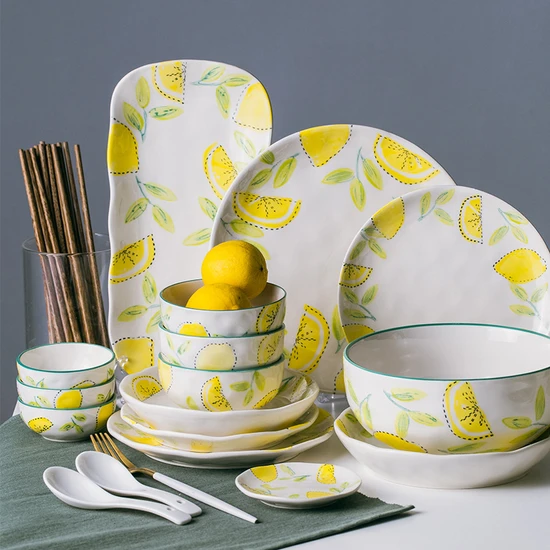 Household Tableware Full Rustic Set Porcelain Ceramic Dinnerware