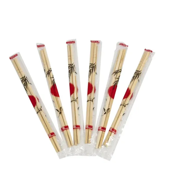 Custom 100% Natural Bamboo Disposable Round Chopsticks with Chinese Price