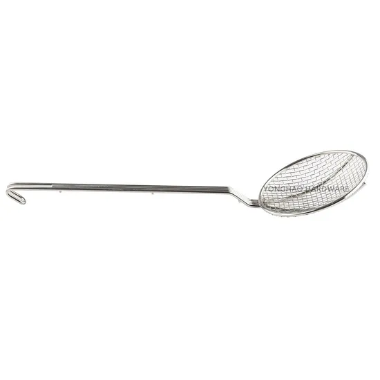 19" Nickel Plated Round Fine Mesh Skimmer for Deep Frying