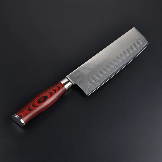 Non Stick Damascus Pattern Steel Japanese Nakiri Knife