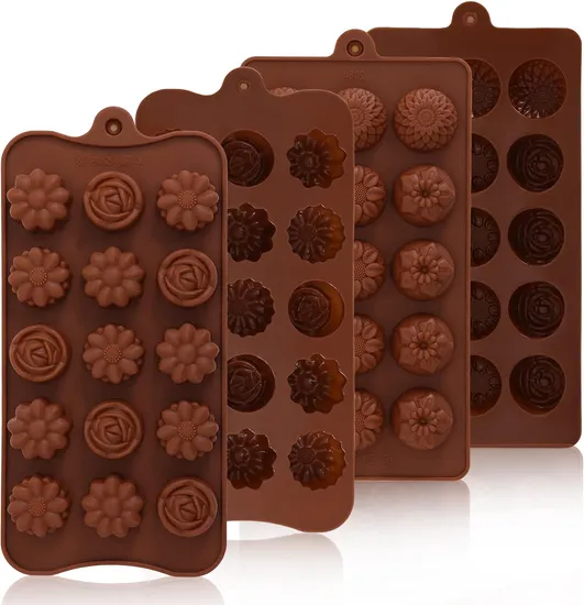 Silicone Molds for Chocolate, Food Grade No-Stick Baking, Candy and Butter Mold with Different Shape