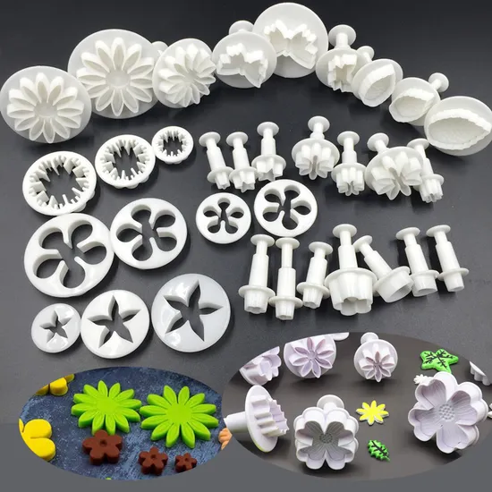 Flower Leaf Cake Decoration Fondant Molds Cake Decorating Tools Embossed Cookie Plunger Cutter