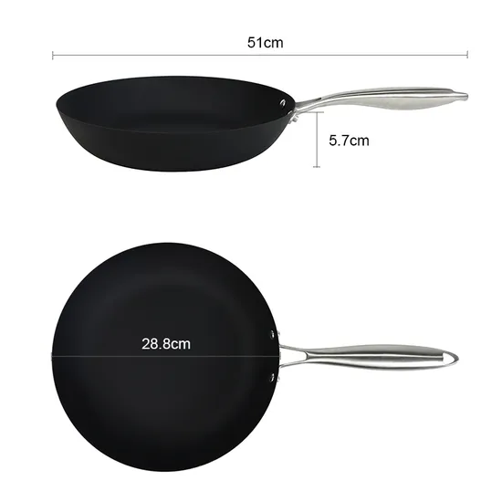New Tech Nitriding Anti-Rust Carbon Steel Cookware Pure Oil Healthy No Coating Carbon Steel Skillet