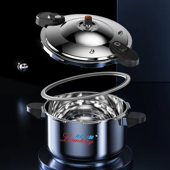 Double Handle Stainless Steel Pressure Cooker Multi Sizes 5 Liter to 16 Liter