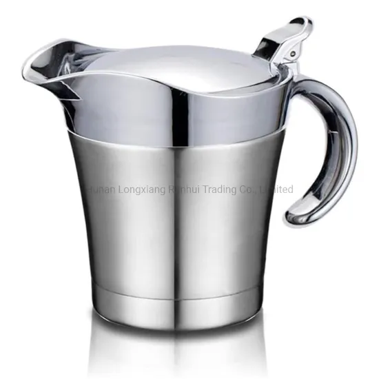Stainless-Steel Double Insulated Gravy Boat with Hinged Lid