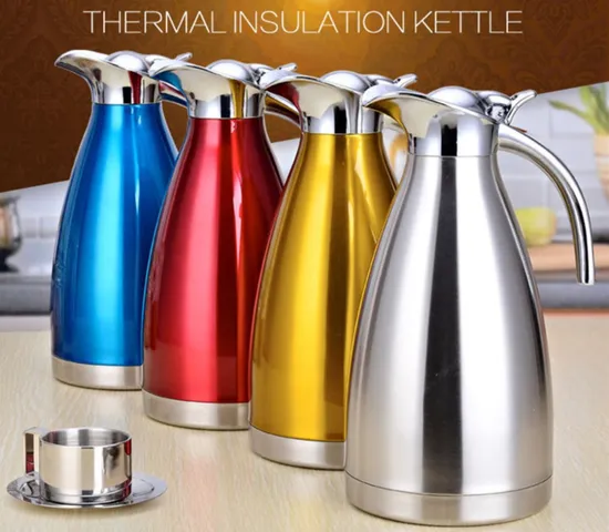 2L Stainless Steel Coffee Pot Thermos Hot Water Pot Double Wall Thermos Pot Keep Hot 24 Hours Thermo Coffee Pot Vacuum Insulated Stainless Steel Thermos Pot