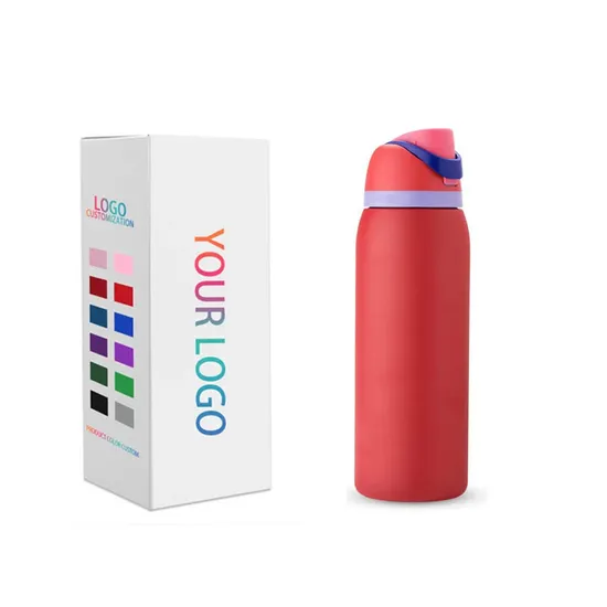 Large Capacity 18/8 Stainless Steel Handle Thermal Cold Car Cups Water Bottle with Lids and Straws