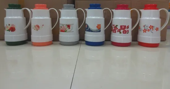 1L Double Wall Vacuum Custom Carafe Tea Pot Glass Liner Thermal Flask Glass Carafe Coffee Pot Plastic Flask Keep Hot White Glass Carafe Coffee Pot